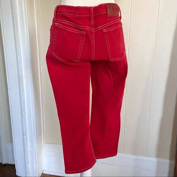 Vintage A.B.S Allen Schwartz Red Cropped Jeans size 28 - Picture 9 of 10